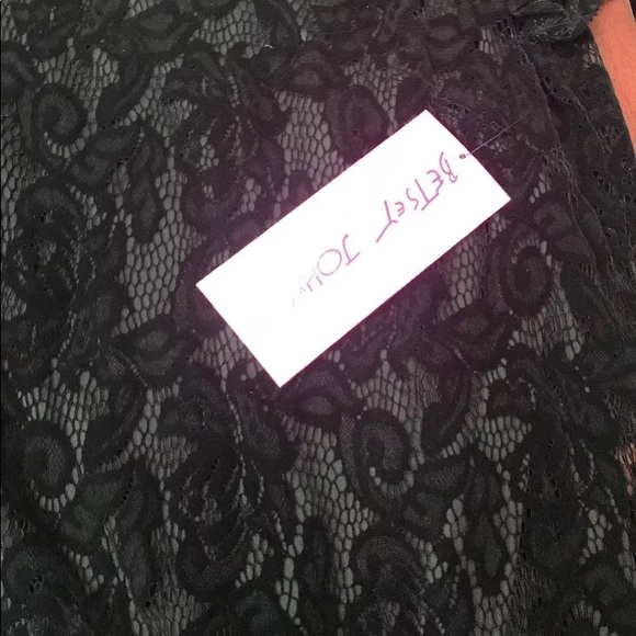 Betsey Johnson lace sleeve shift faux pearl NWT - Picture 7 of 8